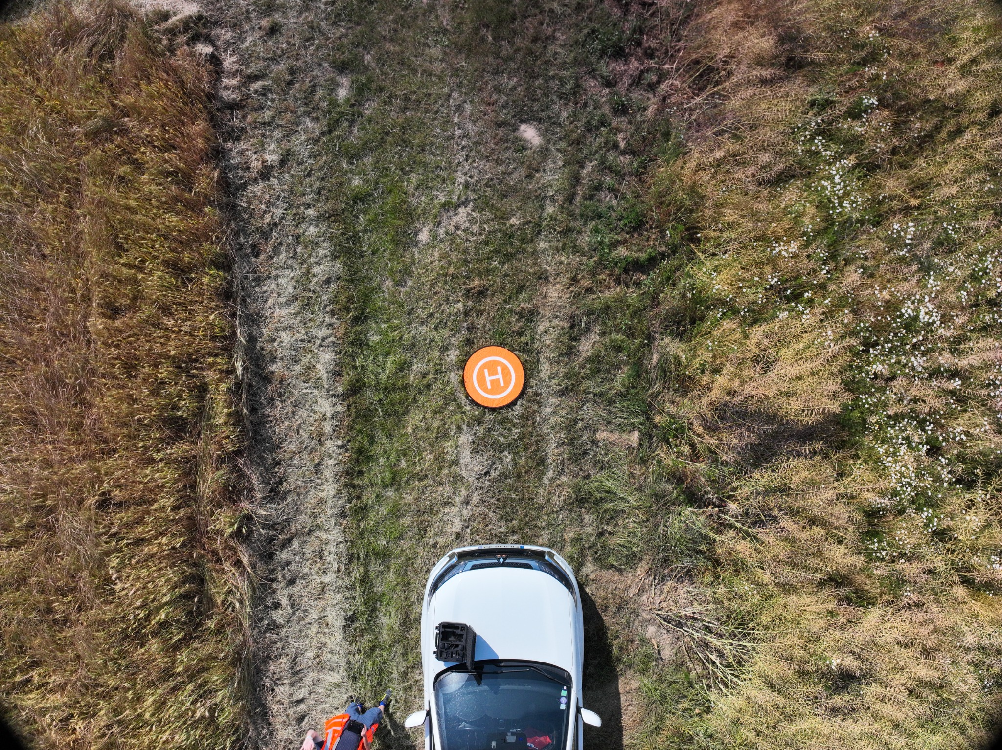 Zone de décollage et de préparation d’un drone agricole